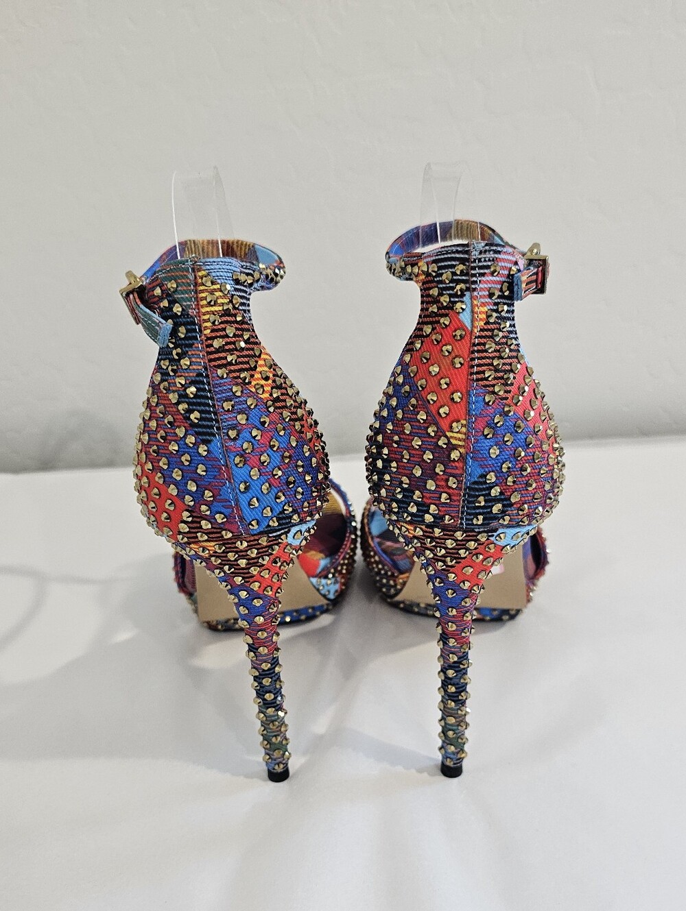 Gianni Bini Multicolor Studded Ankle-Strap Stiletto Heel Shoes Women Sz 6 & 9 - Picture 4 of 8